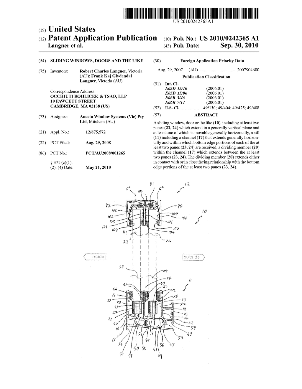 SLIDING WINDOWS, DOORS AND THE LIKE - diagram, schematic, and image 01