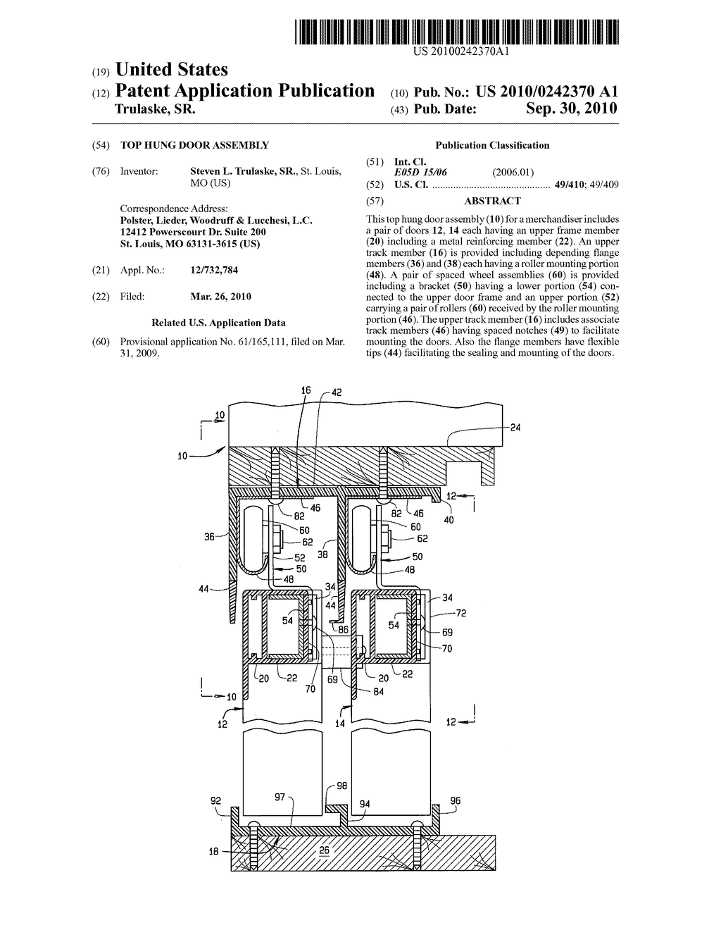 TOP HUNG DOOR ASSEMBLY - diagram, schematic, and image 01