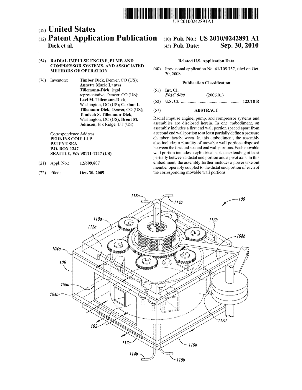 RADIAL IMPULSE ENGINE, PUMP, AND COMPRESSOR SYSTEMS, AND ASSOCIATED METHODS OF OPERATION - diagram, schematic, and image 01