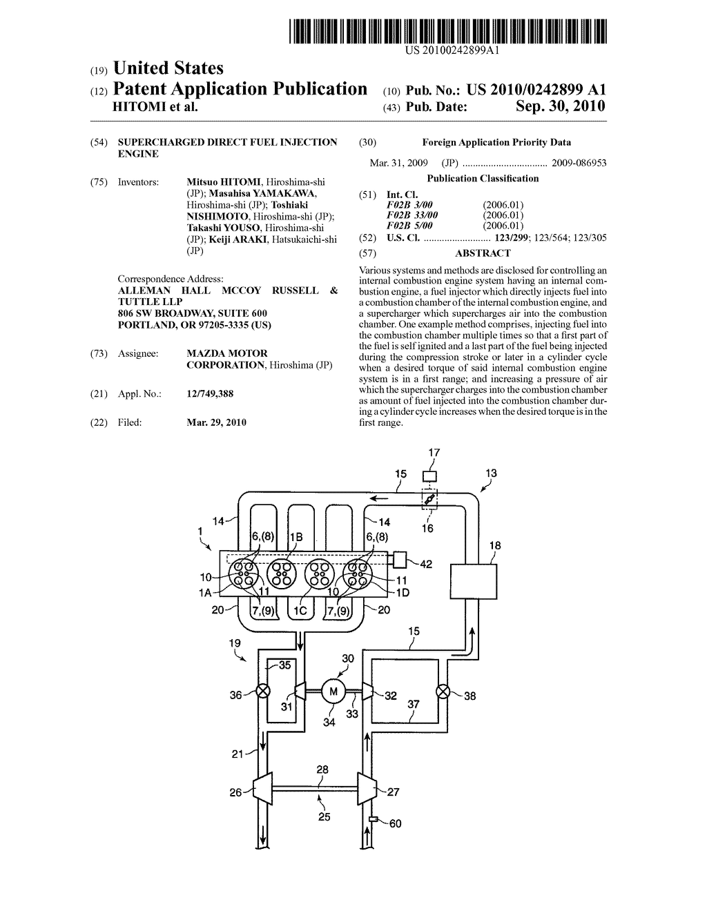 SUPERCHARGED DIRECT FUEL INJECTION ENGINE - diagram, schematic, and image 01