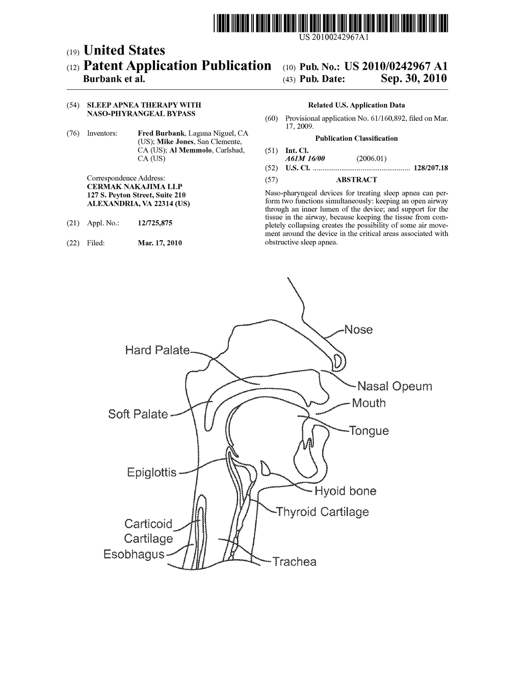 SLEEP APNEA THERAPY WITH NASO-PHYRANGEAL BYPASS - diagram, schematic, and image 01