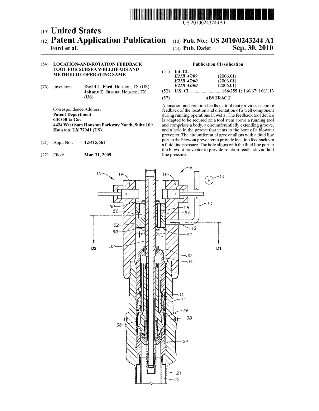 LOCATION-AND-ROTATION FEEDBACK TOOL FOR SUBSEA WELLHEADS AND METHOD OF OPERATING SAME - diagram, schematic, and image 01
