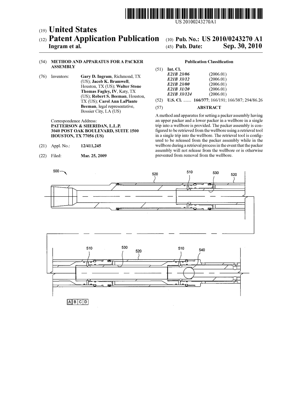 METHOD AND APPARATUS FOR A PACKER ASSEMBLY - diagram, schematic, and image 01