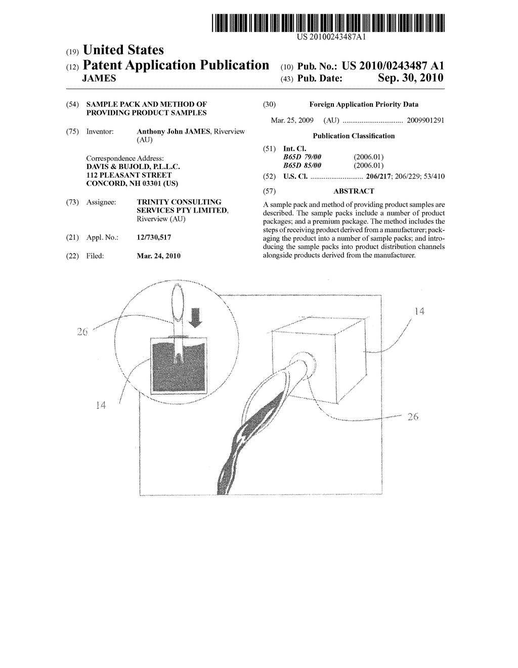 SAMPLE PACK AND METHOD OF PROVIDING PRODUCT SAMPLES - diagram, schematic, and image 01