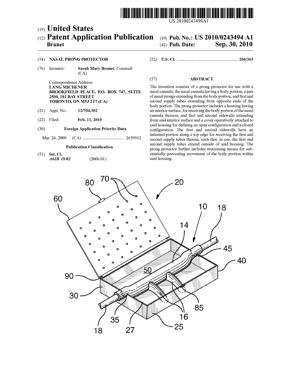 NASAL PRONG PROTECTOR - diagram, schematic, and image 01