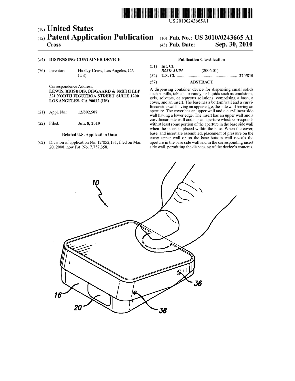 Dispensing container device - diagram, schematic, and image 01