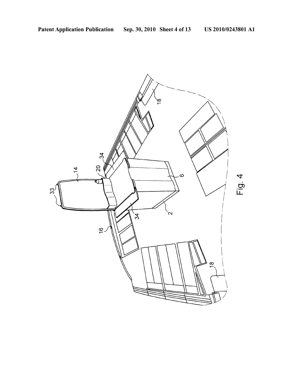 Modular furniture for an aircraft - diagram, schematic, and image 05