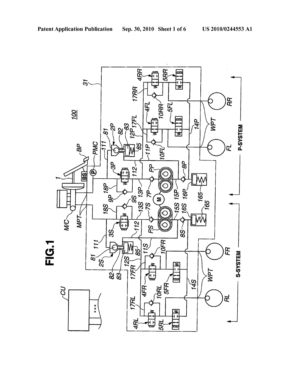 Automotive Hydraulic Brake System - diagram, schematic, and image 02