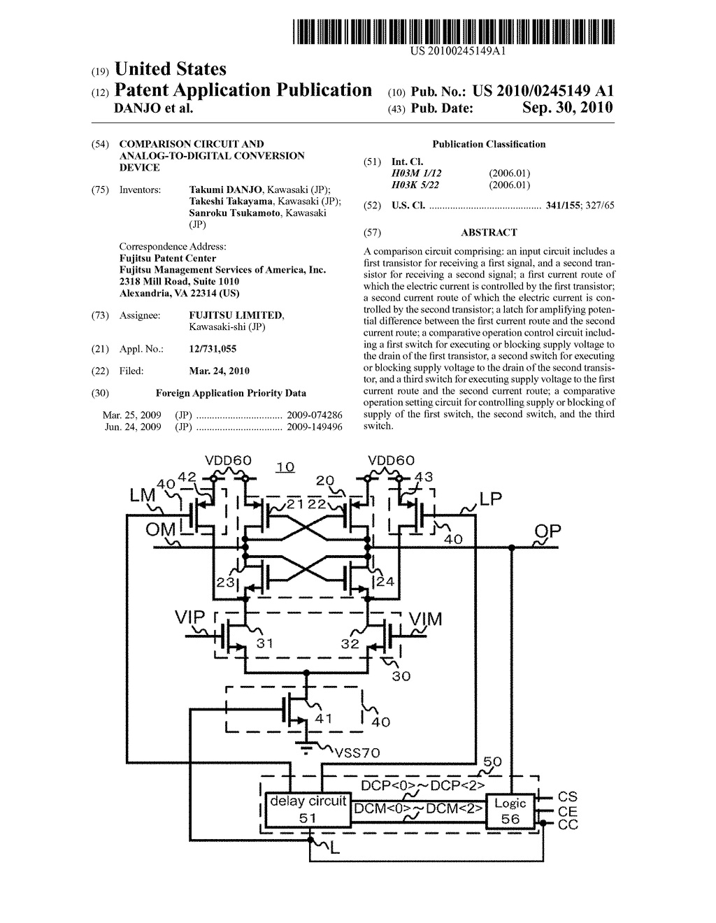 COMPARISON CIRCUIT AND ANALOG-TO-DIGITAL CONVERSION DEVICE - diagram, schematic, and image 01