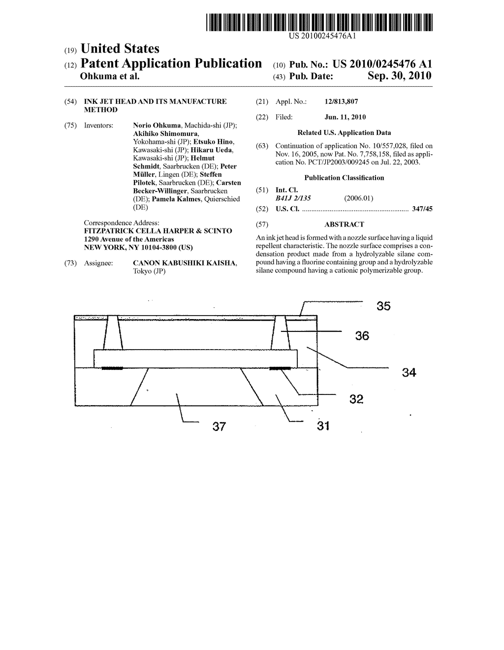 INK JET HEAD AND ITS MANUFACTURE METHOD - diagram, schematic, and image 01