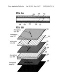 Liquid crystal DISPLAY DEVICE having a pair of electrodes over an inner side of a substrate of a liquid crystal element in which a stack of polarizers on the outer side of a substrate are provided and arranged between a pair of protective layers such that no protective layer is located between the stacked polarizers diagram and image
