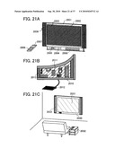 Liquid crystal DISPLAY DEVICE having a pair of electrodes over an inner side of a substrate of a liquid crystal element in which a stack of polarizers on the outer side of a substrate are provided and arranged between a pair of protective layers such that no protective layer is located between the stacked polarizers diagram and image