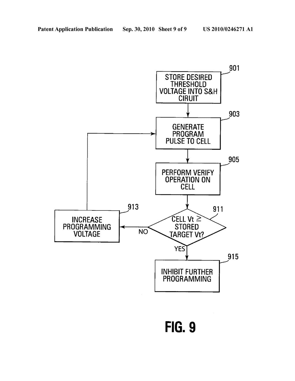 ANALOG SENSING OF MEMORY CELLS WITH A SOURCE FOLLOWER DRIVER IN A SEMICONDUCTOR MEMORY DEVICE - diagram, schematic, and image 10