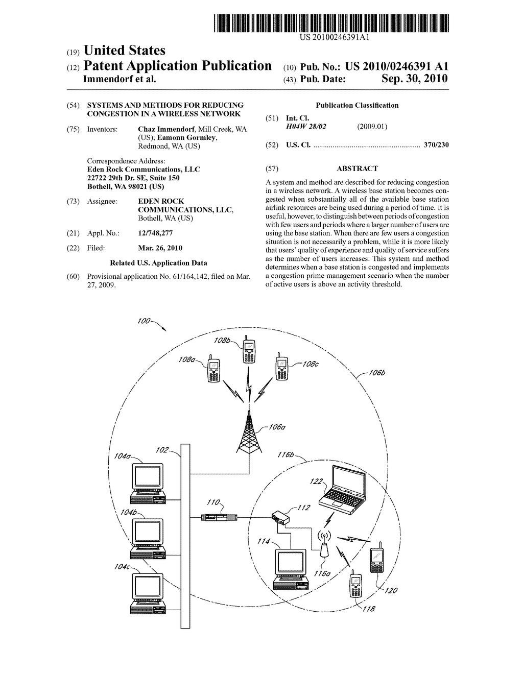 SYSTEMS AND METHODS FOR REDUCING CONGESTION IN A WIRELESS NETWORK - diagram, schematic, and image 01