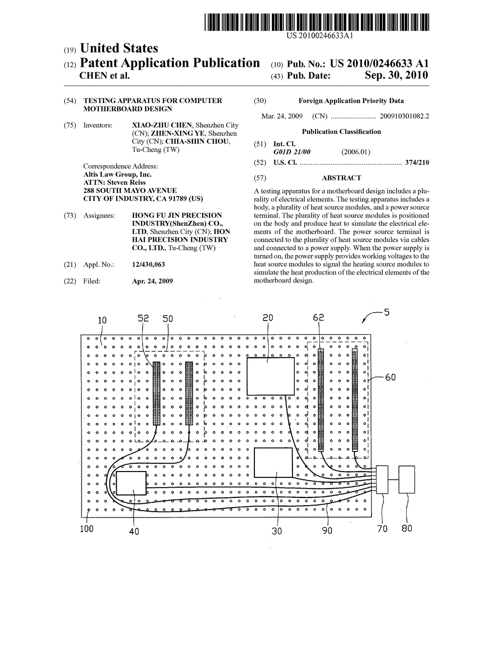 TESTING APPARATUS FOR COMPUTER MOTHERBOARD DESIGN - diagram, schematic, and image 01