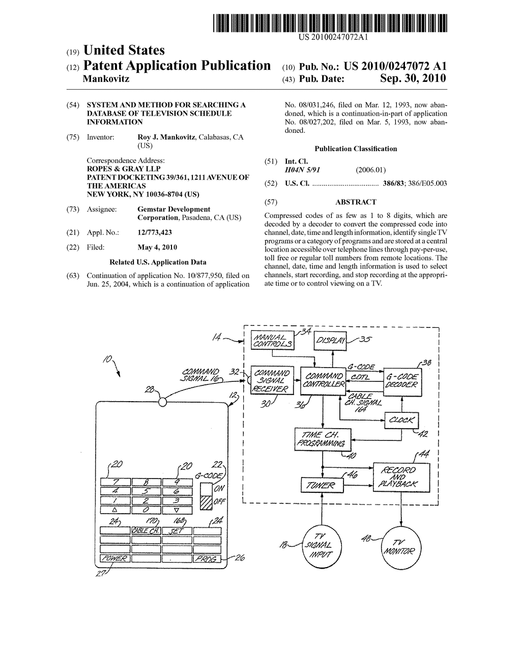 SYSTEM AND METHOD FOR SEARCHING A DATABASE OF TELEVISION SCHEDULE INFORMATION - diagram, schematic, and image 01