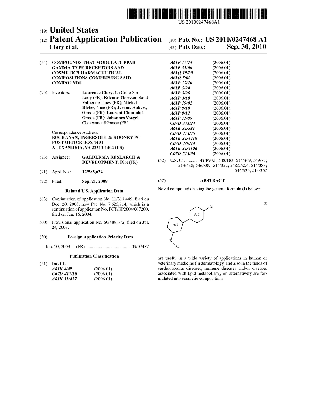 Compounds that modulate PPAR gamma-type receptors and cosmetic/pharmaceutical compositions comprising said compounds - diagram, schematic, and image 01