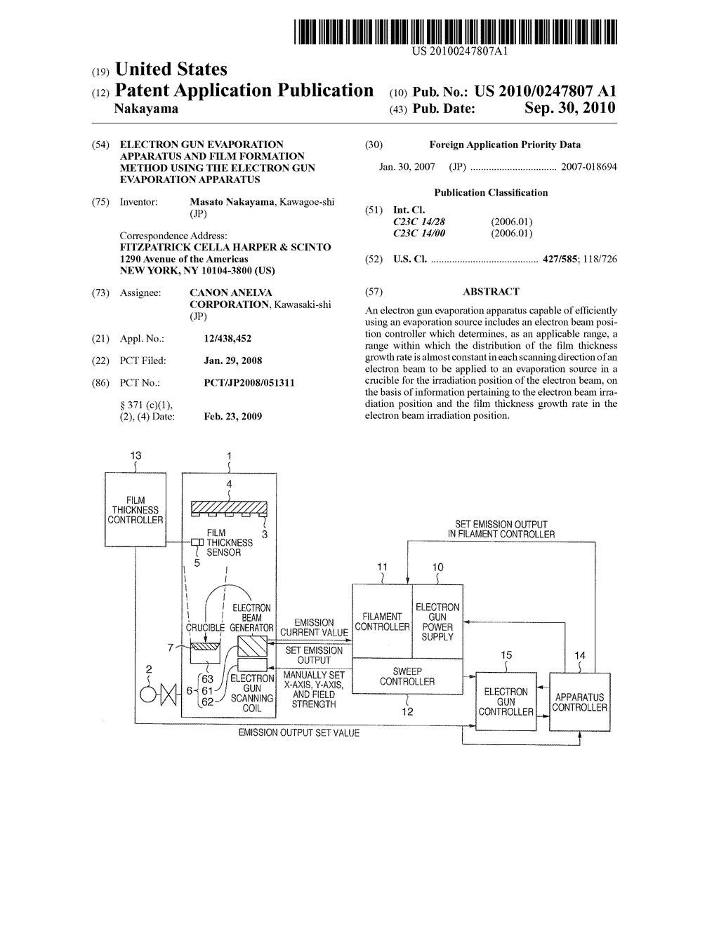 ELECTRON GUN EVAPORATION APPARATUS AND FILM FORMATION METHOD USING THE ELECTRON GUN EVAPORATION APPARATUS - diagram, schematic, and image 01