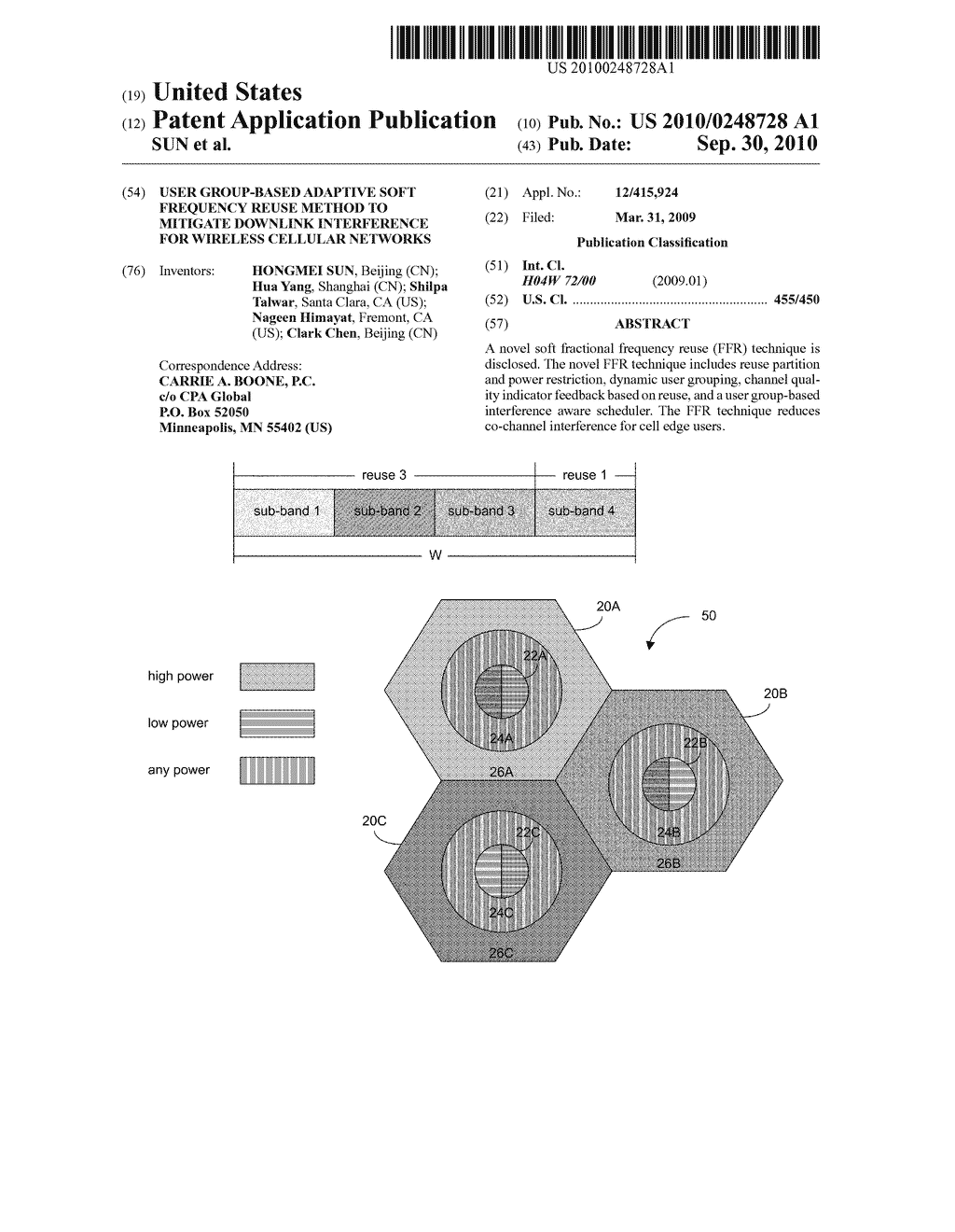 USER GROUP-BASED ADAPTIVE SOFT FREQUENCY REUSE METHOD TO MITIGATE DOWNLINK INTERFERENCE FOR WIRELESS CELLULAR NETWORKS - diagram, schematic, and image 01