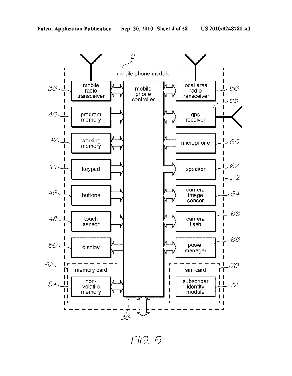 MOBILE TELECOMMUNICATIONS DEVICE WITH IMAGE SENSOR DIRECTED INTERNALLY AND EXTERNALLY - diagram, schematic, and image 05