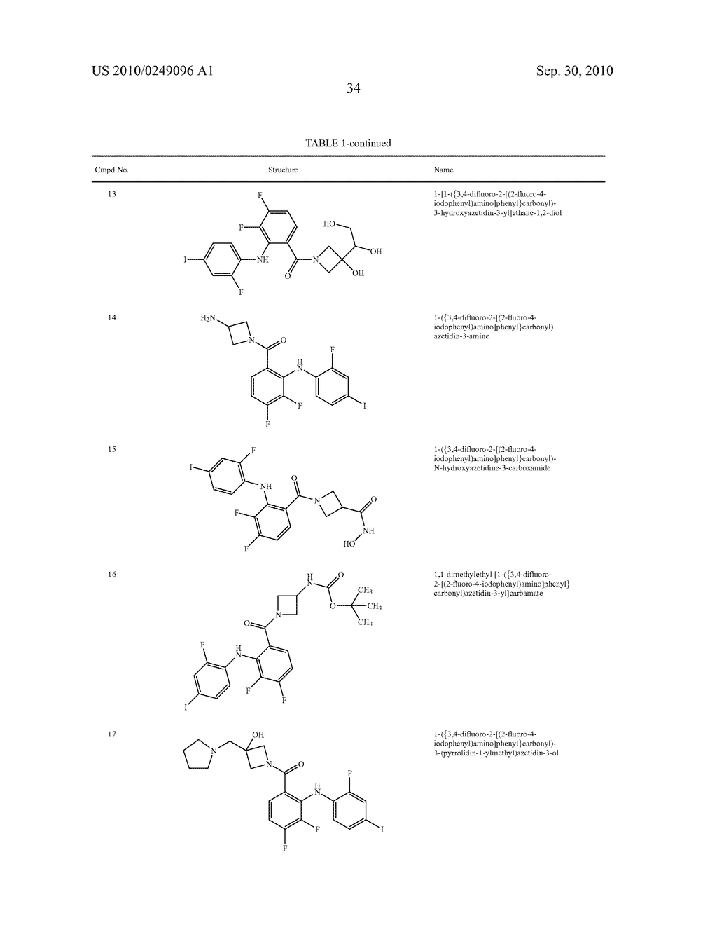 Azetidines as MEK Inhibitors for the Treatment of Proliferative Diseases - diagram, schematic, and image 35