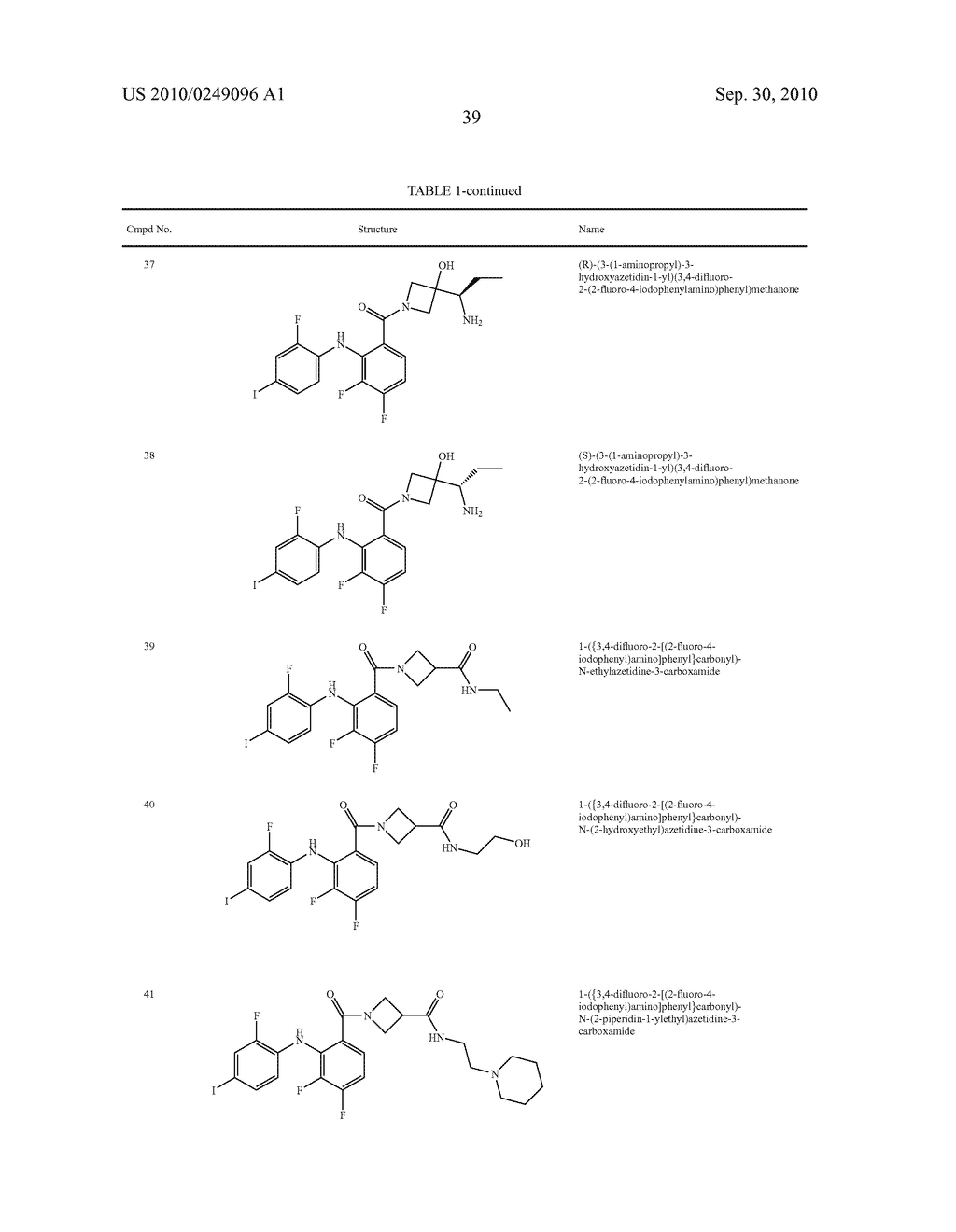 Azetidines as MEK Inhibitors for the Treatment of Proliferative Diseases - diagram, schematic, and image 40