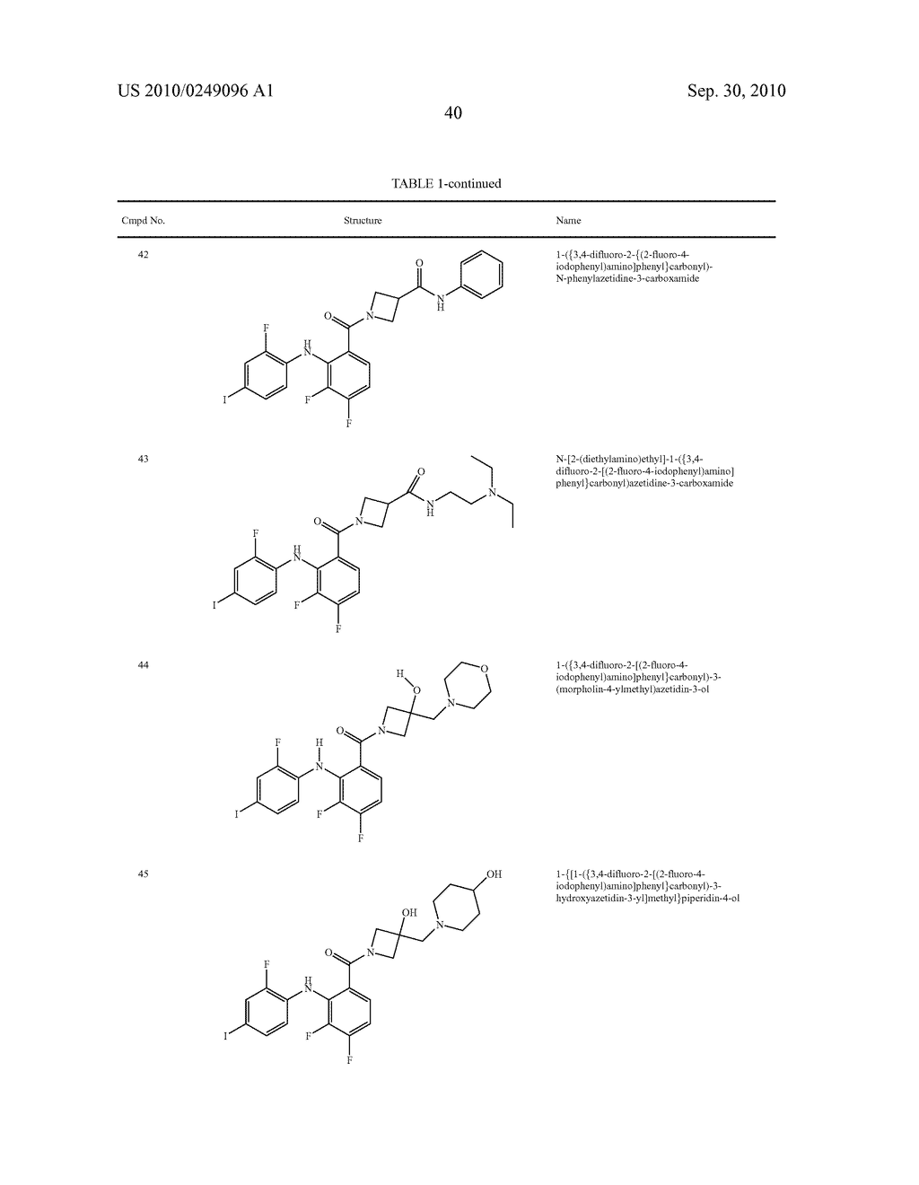 Azetidines as MEK Inhibitors for the Treatment of Proliferative Diseases - diagram, schematic, and image 41