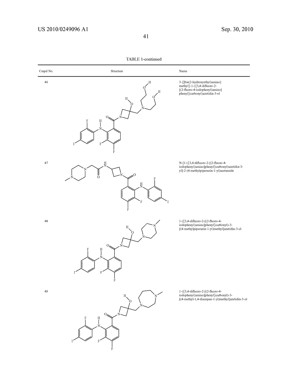 Azetidines as MEK Inhibitors for the Treatment of Proliferative Diseases - diagram, schematic, and image 42