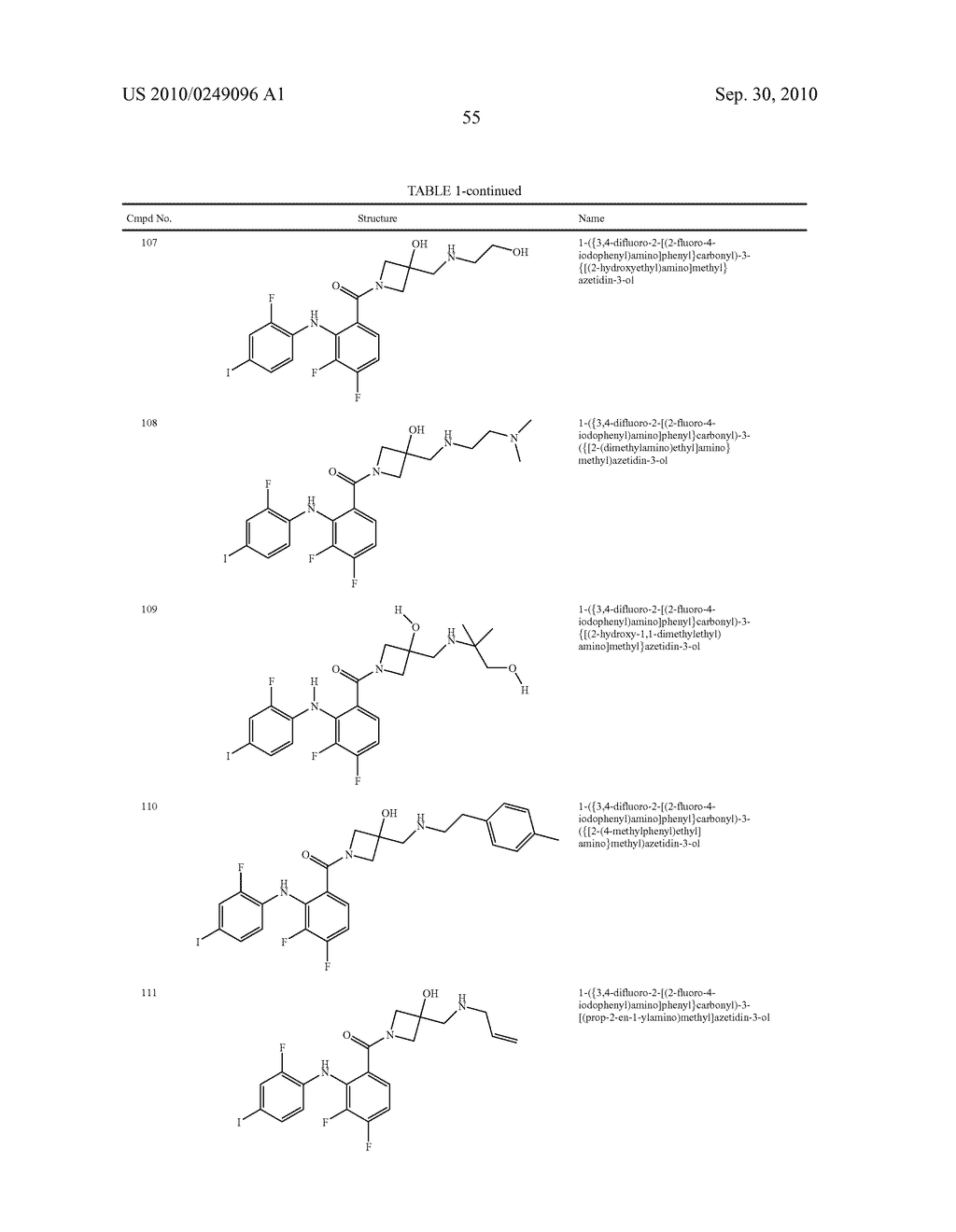 Azetidines as MEK Inhibitors for the Treatment of Proliferative Diseases - diagram, schematic, and image 56