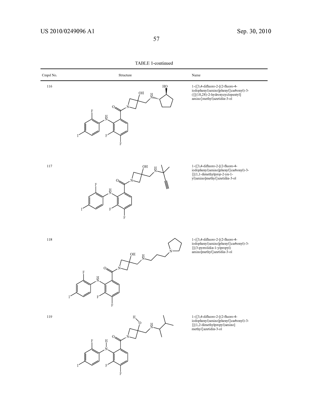 Azetidines as MEK Inhibitors for the Treatment of Proliferative Diseases - diagram, schematic, and image 58