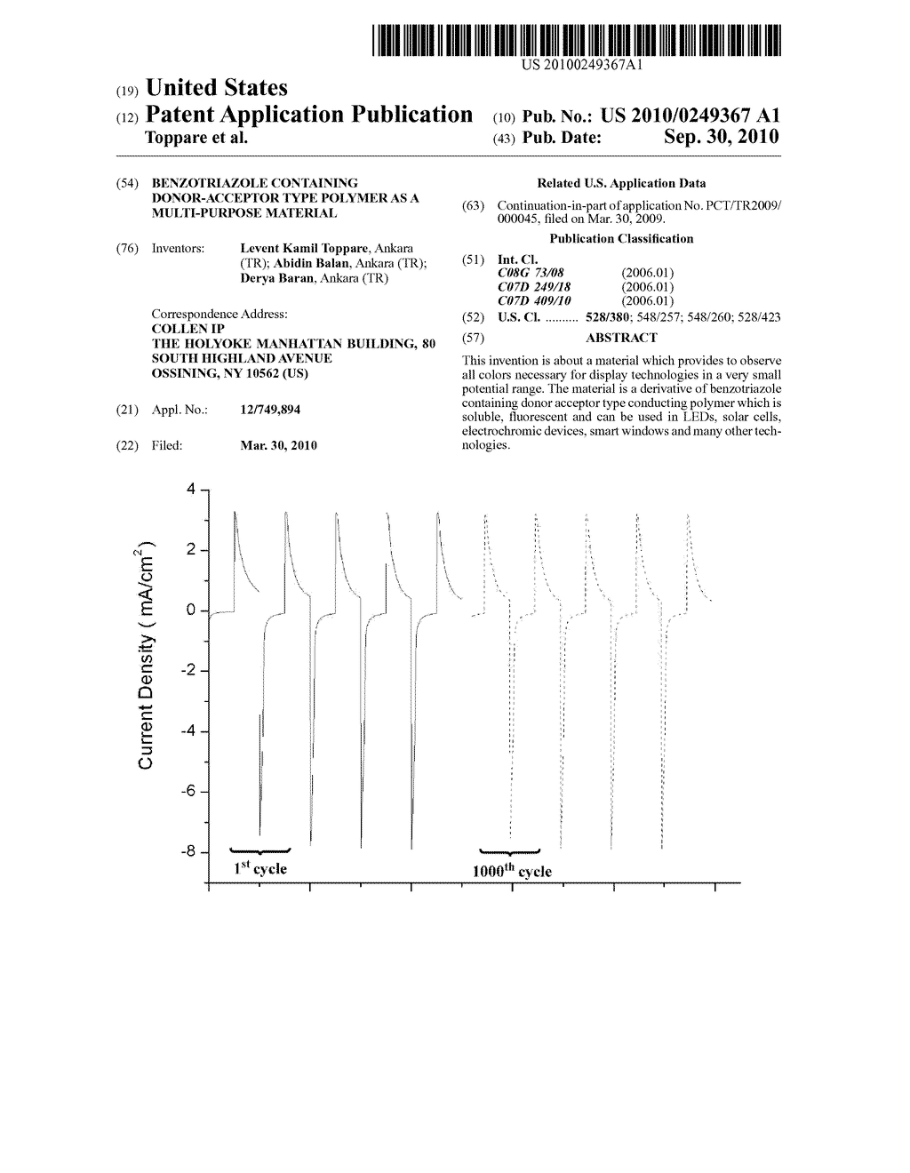 BENZOTRIAZOLE CONTAINING DONOR-ACCEPTOR TYPE POLYMER AS A MULTI-PURPOSE MATERIAL - diagram, schematic, and image 01