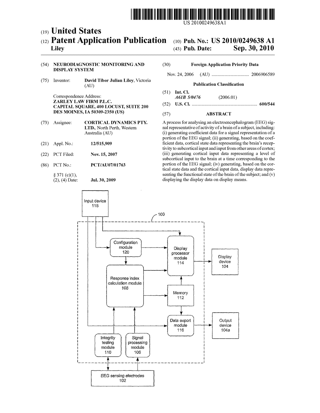 NEURODIAGNOSTIC MONITORING AND DISPLAY SYSTEM - diagram, schematic, and image 01