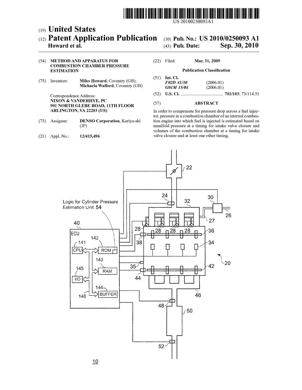 METHOD AND APPARATUS FOR COMBUSTION CHAMBER PRESSURE ESTIMATION - diagram, schematic, and image 01