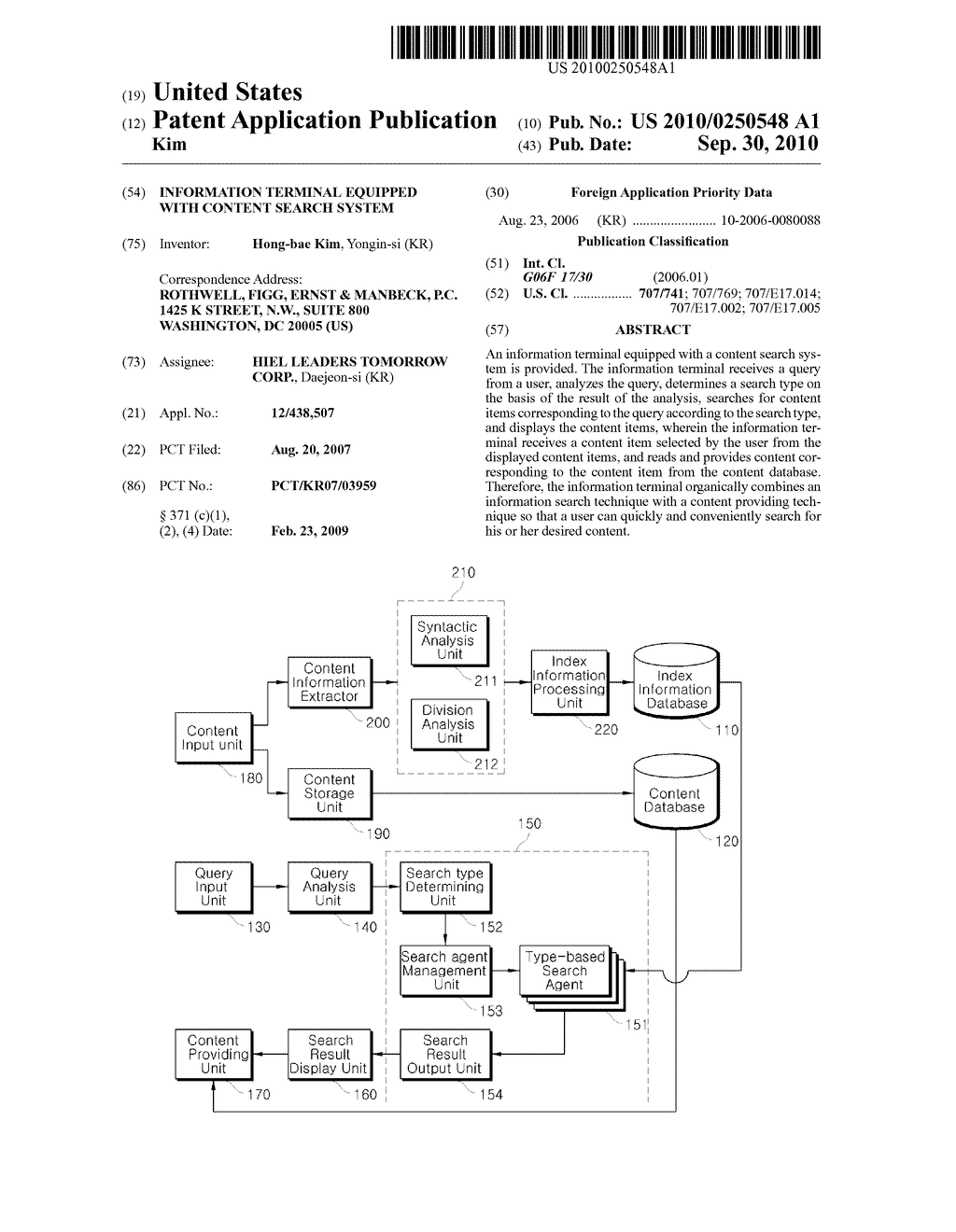 INFORMATION TERMINAL EQUIPPED WITH CONTENT SEARCH SYSTEM - diagram, schematic, and image 01