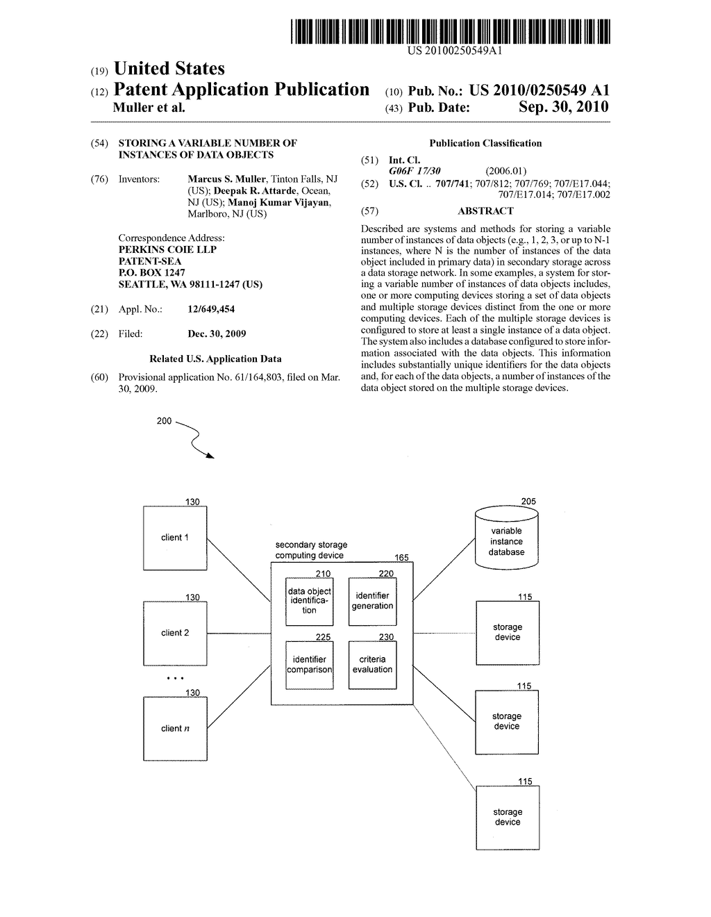 STORING A VARIABLE NUMBER OF INSTANCES OF DATA OBJECTS - diagram, schematic, and image 01