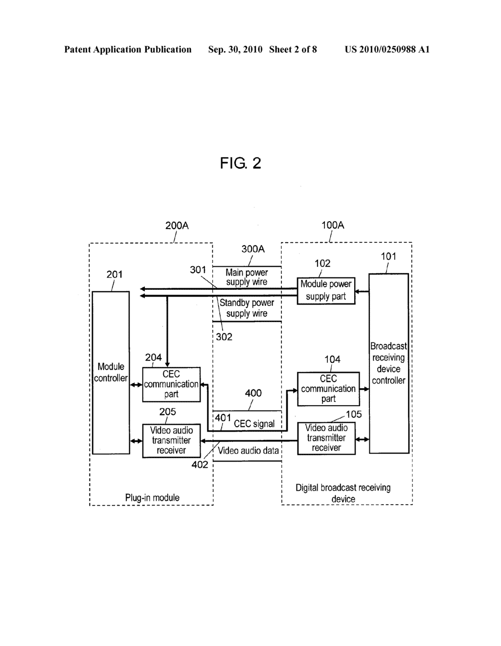 VIDEO DISPLAY SYSTEM, DISPLAY DEVICE, PLUG-IN MODULE AND POWER CONTROL METHOD OF PLUG-IN MODULE - diagram, schematic, and image 03