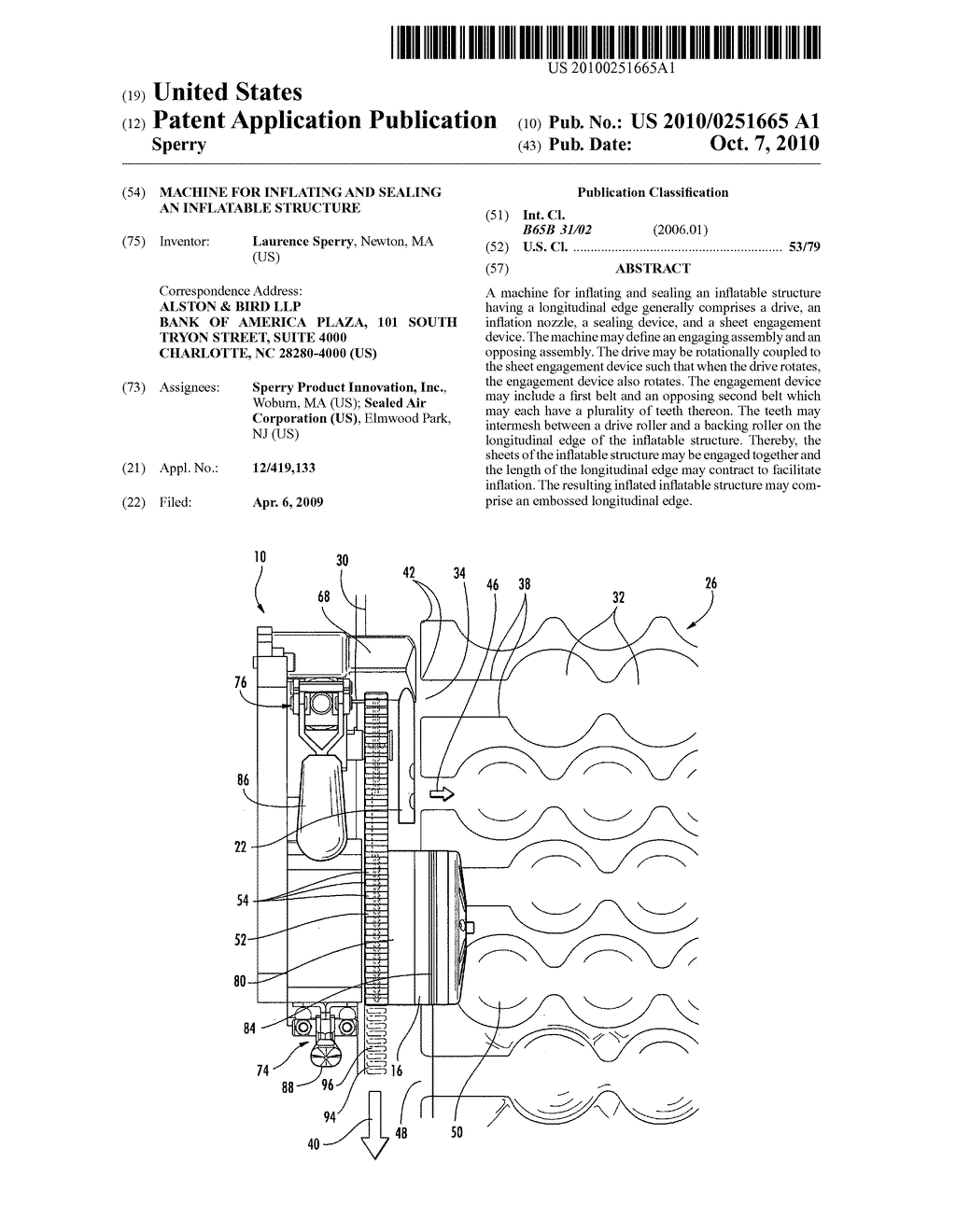 MACHINE FOR INFLATING AND SEALING AN INFLATABLE STRUCTURE - diagram, schematic, and image 01