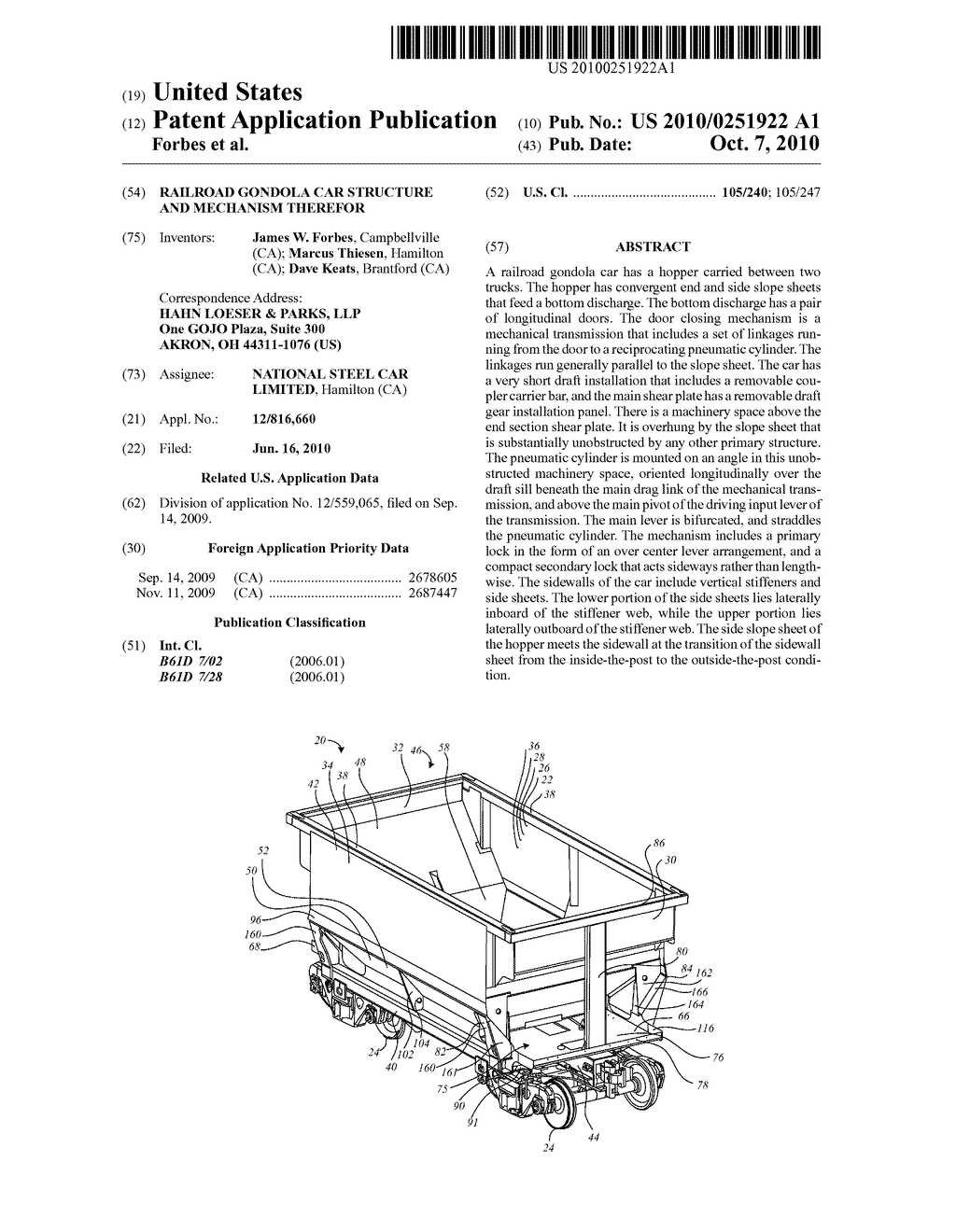 RAILROAD GONDOLA CAR STRUCTURE AND MECHANISM THEREFOR - diagram, schematic, and image 01