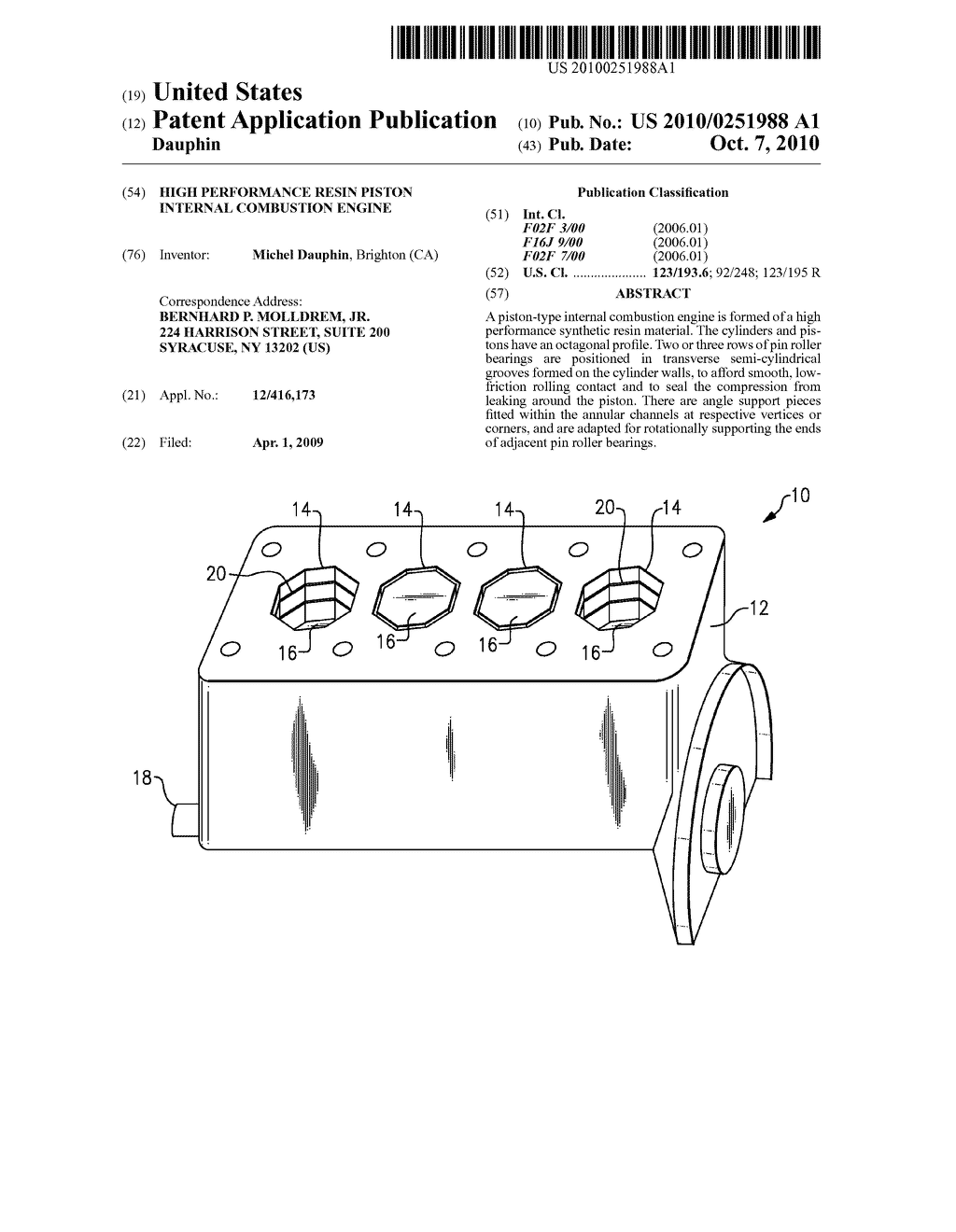 High Performance Resin Piston Internal Combustion Engine - diagram, schematic, and image 01