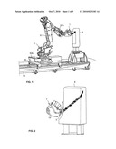 METHOD AND MACHINE FOR APPLYING A BAND OF FIBERS ON CONVEX SURFACES AND/OR WITH EDGES diagram and image