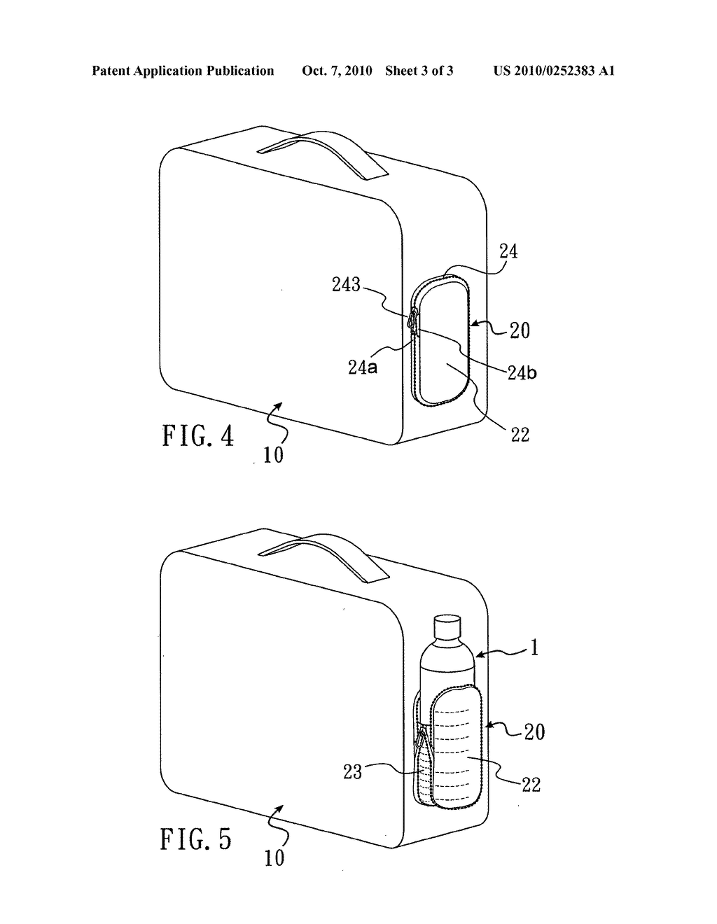 Bag with an elastic exterior pocket - diagram, schematic, and image 04