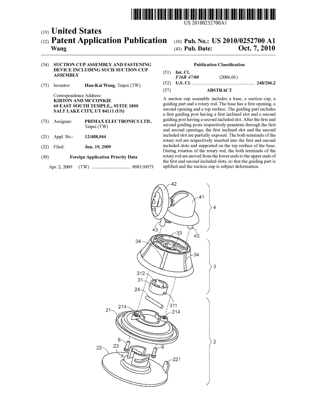 SUCTION CUP ASSEMBLY AND FASTENING DEVICE INCLUDING SUCH SUCTION CUP ASSEMBLY - diagram, schematic, and image 01