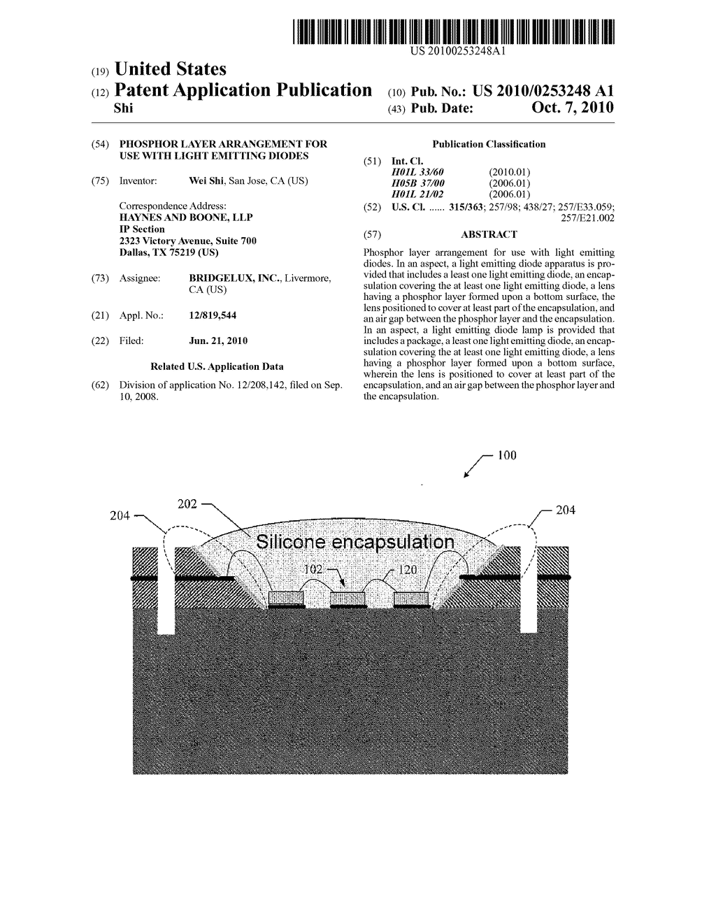 PHOSPHOR LAYER ARRANGEMENT FOR USE WITH LIGHT EMITTING DIODES - diagram, schematic, and image 01