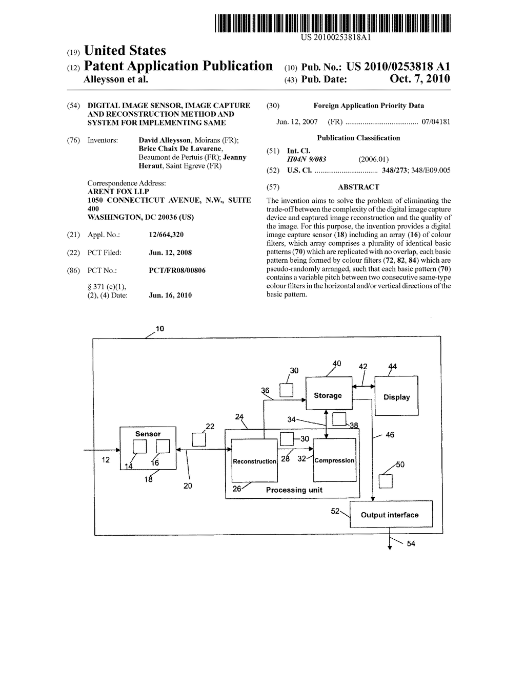 DIGITAL IMAGE SENSOR, IMAGE CAPTURE AND RECONSTRUCTION METHOD AND SYSTEM FOR IMPLEMENTING SAME - diagram, schematic, and image 01