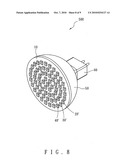 LED-based lighting module for emitting white light with easily adjustable color temperature diagram and image