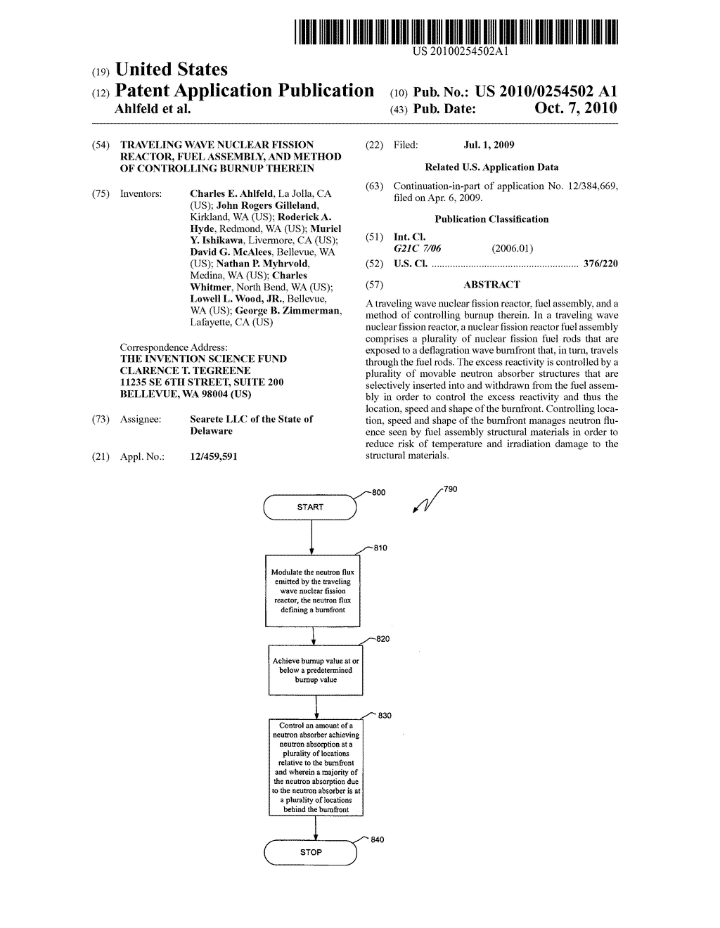 Traveling wave nuclear fission reactor, fuel assembly, and method of controlling burnup therein - diagram, schematic, and image 01