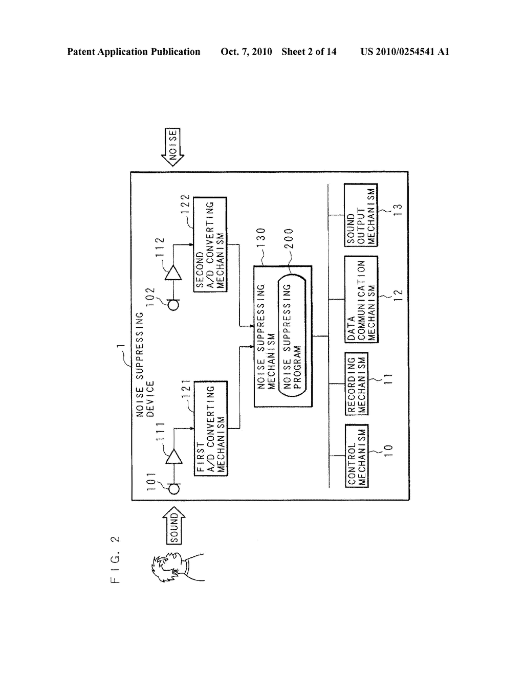 NOISE SUPPRESSING DEVICE, NOISE SUPPRESSING CONTROLLER, NOISE SUPPRESSING METHOD AND RECORDING MEDIUM - diagram, schematic, and image 03