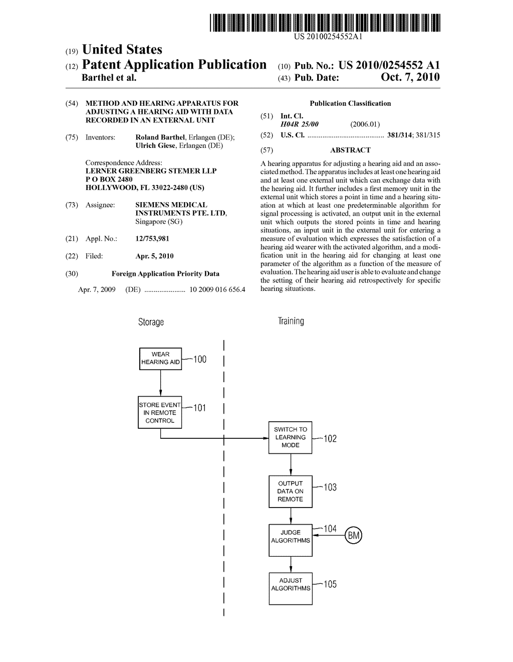 METHOD AND HEARING APPARATUS FOR ADJUSTING A HEARING AID WITH DATA RECORDED IN AN EXTERNAL UNIT - diagram, schematic, and image 01