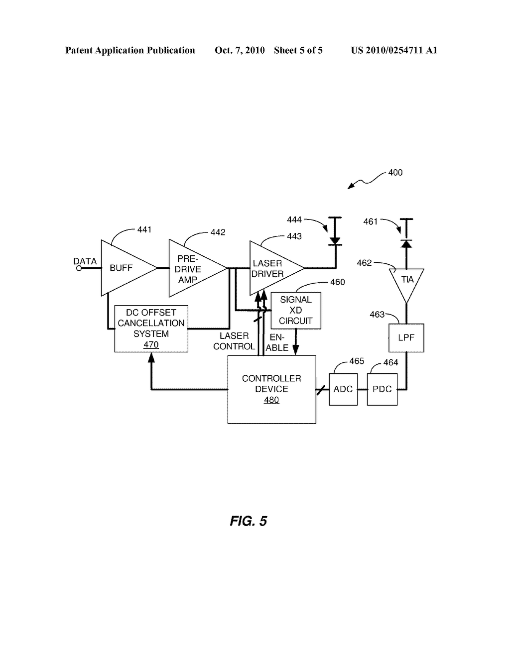 METHOD AND APPARATUS FOR PERFORMING DIRECT CURRENT (DC) OFFSET CANCELLATION IN AN OPTICAL COMMUNICATIONS DEVICE - diagram, schematic, and image 06