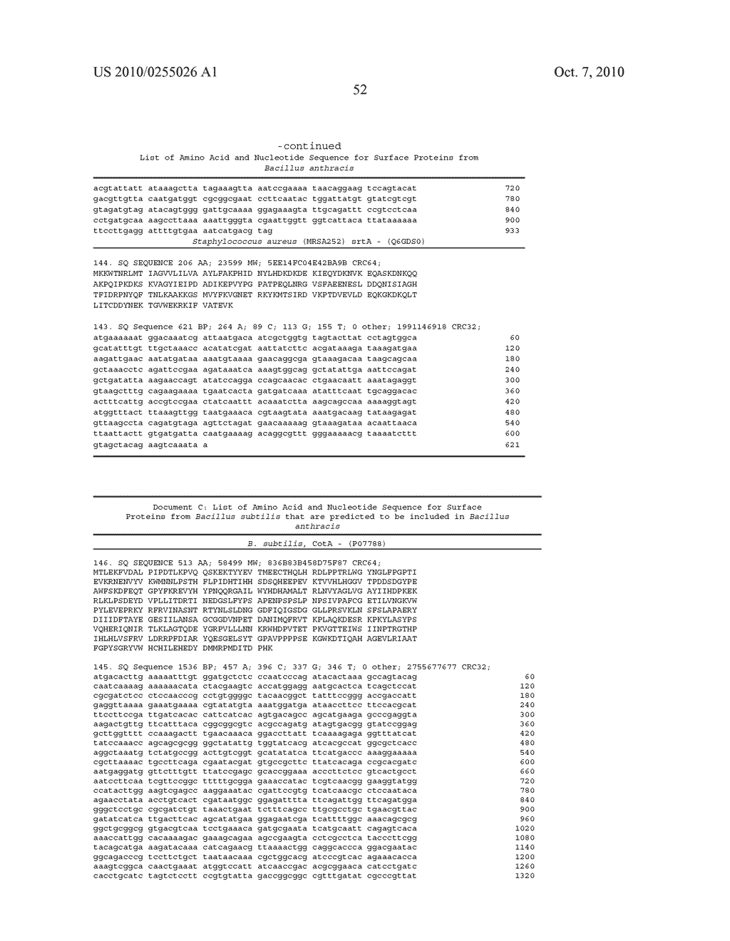 Methods and compositions relating to anthrax spore glycoproteins as vaccines - diagram, schematic, and image 58